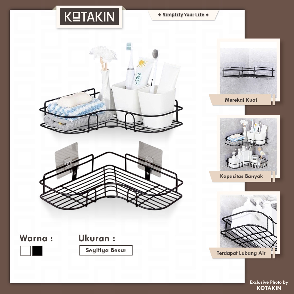 Rak Sudut Kamar Mandi Model Keranjang Besi